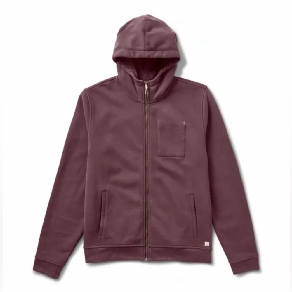 Vuori Men’s Zip Hoodie in Dusty Plum